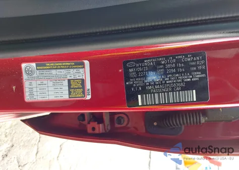 2023 Hyundai Elantra Sel z USA, uszkodzony, nr VIN KMHLM4AG1PU583682